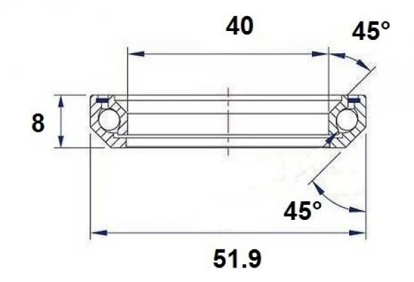 Roulement De Direction Black Bearing D9 40 X 51.9 X 8 Mm 45/45° 4 Roulement De Direction Black Bearing D9 40 X 51.9 X 8 Mm 45/45° – Image 2