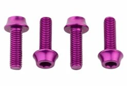 Lot De 4 Vis De Porte-Bidon Wolf Tooth Water Bottle Cage Bolts M5x15 Mm Violet