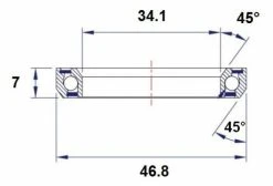 Roulement De Direction Black Bearing C1 34.1 X 46.8 X 7 Mm 45/45° -Entretien Réparation Route Soldes unnamed file 1980