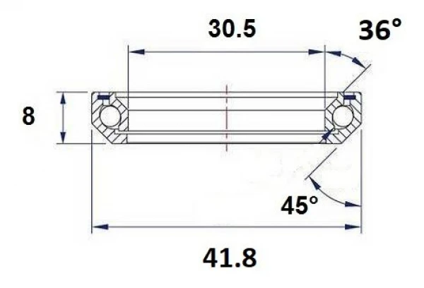 Roulement De Direction Black Bearing B14 30.5 X 41.8 X 8 Mm 36°/45 4 Roulement De Direction Black Bearing B14 30.5 X 41.8 X 8 Mm 36°/45 – Image 2