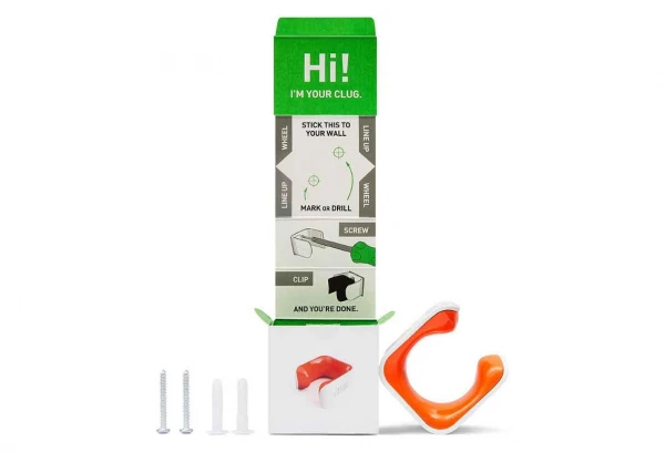 Support Vélo Mural Hornit Clug M Hybrid (33-42mm / 1.3-1.75'') Blanc / Orange 4 Support Vélo Mural Hornit Clug M Hybrid (33-42mm / 1.3-1.75'') Blanc / Orange – Image 2