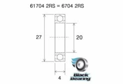 Roulement Black Bearing 6704-2RS 20 X 27 X 4 Mm 5 Roulement Black Bearing 6704-2RS 20 X 27 X 4 Mm -Entretien Réparation Route Soldes unnamed file 4060