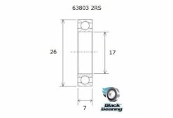 Roulement Black Bearing 63803-2RS 17 X 26 X 7 Mm -Entretien Réparation Route Soldes unnamed file 4063