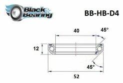 Roulement De Direction Black Bearing D4 40 X 52 X 12 Mm 45/45° -Entretien Réparation Route Soldes unnamed file 4089