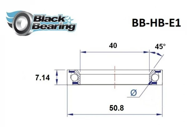 Roulement De Direction Black Bearing E1 40 X 50.8 X 7.14 45/90° 4 Roulement De Direction Black Bearing E1 40 X 50.8 X 7.14 45/90° – Image 2
