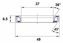 Roulement De Direction Black Bearing C10 37 X 49 X 6.5 Mm 36/45° -Entretien Réparation Route Soldes unnamed file 4098