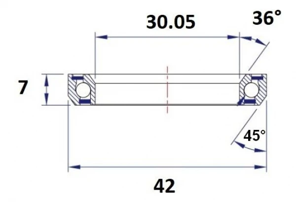 Roulement De Direction Black Bearing B15 30.05 X 42 X 7 Mm 36°/45 4 Roulement De Direction Black Bearing B15 30.05 X 42 X 7 Mm 36°/45 – Image 2