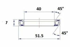 Roulement De Direction Black Bearing D12 40 X 51.5 X 7 Mm 45/45° -Entretien Réparation Route Soldes unnamed file 4104